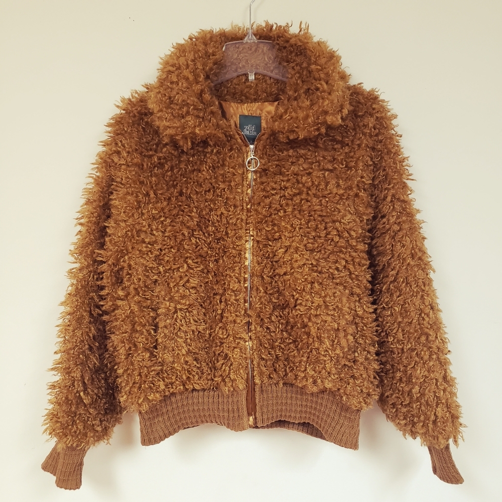 Wild Fable Teddy Bear Sherpa Coat Fuzzy Junior's Medium